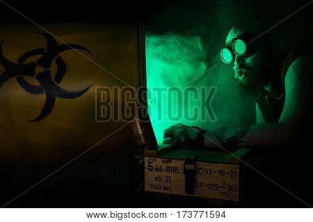 Photo of a bearded male with smoking 