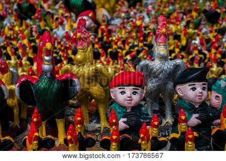 Chicken Statue Army.
