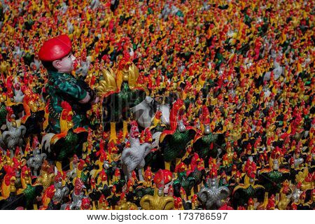 Chicken Statue Army.