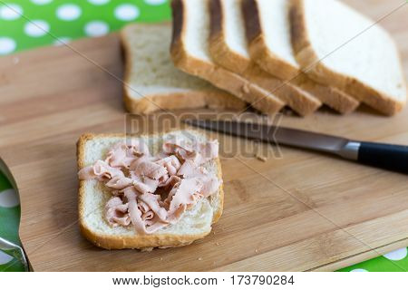 Toast Bread With Pate And Kitchen Knife