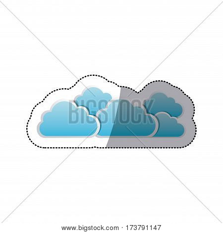 sticker set collection clouds tridimensional in cumulus shape vector illustration