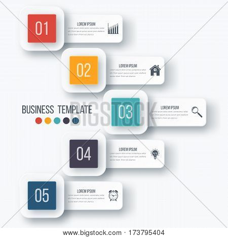 Vector illustration infographic five options. Stock vector