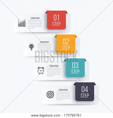 Vector illustration infographics four options. Stock vector