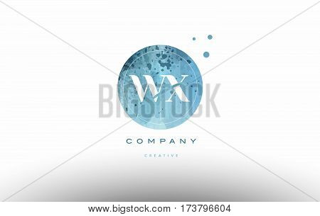 Wx W X  Watercolor Grunge Vintage Alphabet Letter Logo