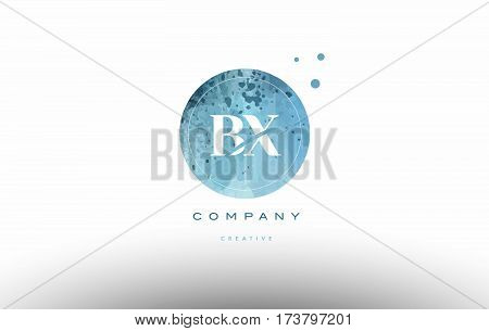 Bx B X  Watercolor Grunge Vintage Alphabet Letter Logo