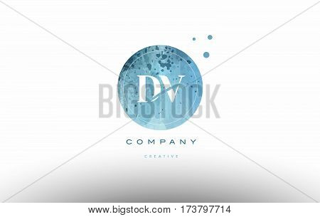 Dv D V  Watercolor Grunge Vintage Alphabet Letter Logo