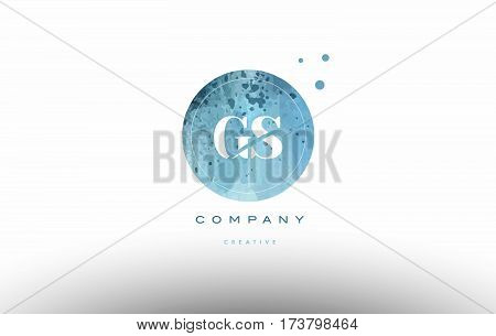 Gs G S  Watercolor Grunge Vintage Alphabet Letter Logo
