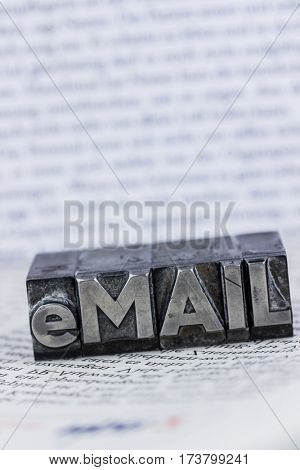 written email in lead letters