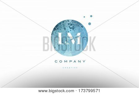 Lm L M  Watercolor Grunge Vintage Alphabet Letter Logo
