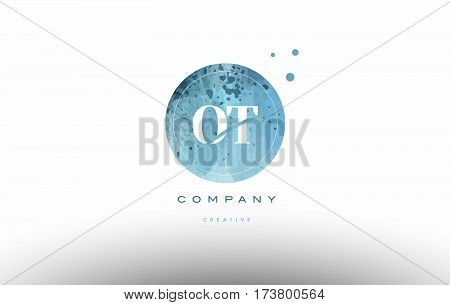 Ot O T  Watercolor Grunge Vintage Alphabet Letter Logo