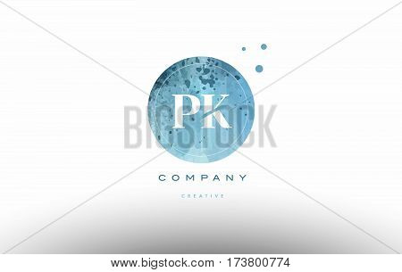Pk P K  Watercolor Grunge Vintage Alphabet Letter Logo