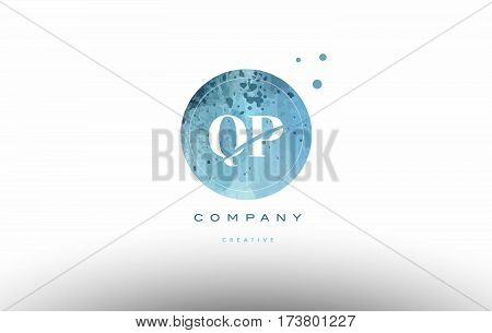 Qp Q P  Watercolor Grunge Vintage Alphabet Letter Logo