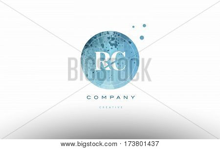 Rc R C  Watercolor Grunge Vintage Alphabet Letter Logo