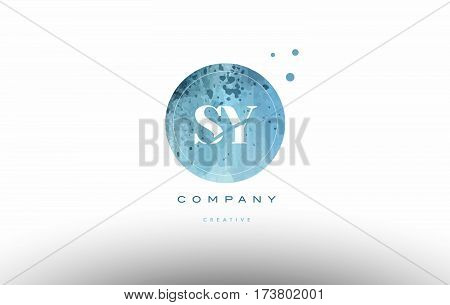 Sy S Y  Watercolor Grunge Vintage Alphabet Letter Logo