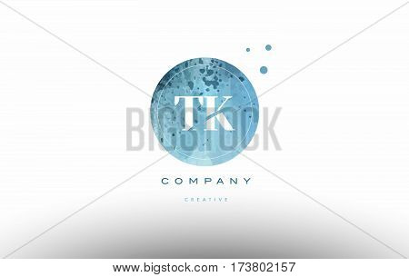 Tk T K  Watercolor Grunge Vintage Alphabet Letter Logo