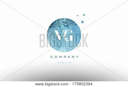 Vg V G  Watercolor Grunge Vintage Alphabet Letter Logo