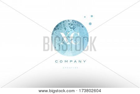 Xc X C  Watercolor Grunge Vintage Alphabet Letter Logo