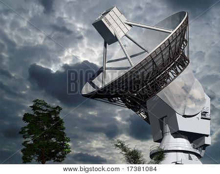 Radar på en bakgrund av himlen
