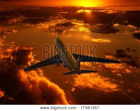 空の背景面上
