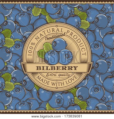 Vector label on seamless pattern in vintage style.