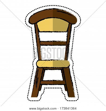 cartoon wooden chair vintage design vector illustration eps 10