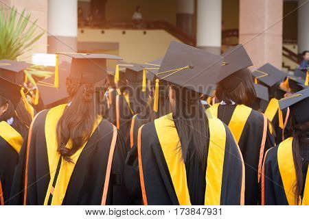 Graduation Ceremony Congratulated the graduates in University.