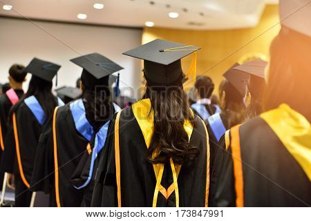 Graduation Ceremony Congratulated the graduates in University.