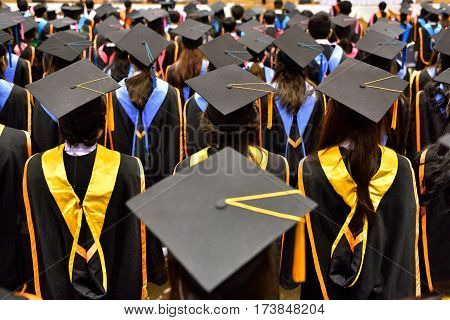 Graduation Ceremony Congratulated the graduates in University.