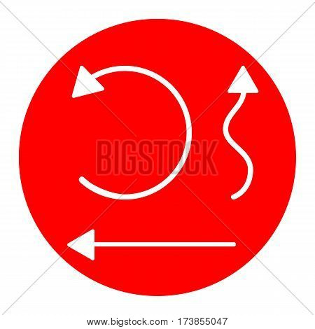 Simple set to Interface Arrows Vector. White icon in red circle on white background. Isolated.