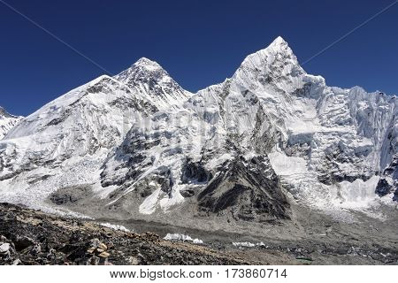 Mt. Everest  8848 m. Highest mountain in the world. Himalayas, Nepal