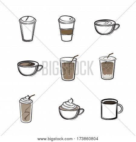 coffee icon set , coffee menu set