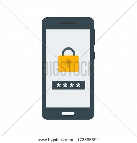 Passcode, security, lock icon vector image. Can also be used for smartphone. Suitable for mobile apps, web apps and print media.