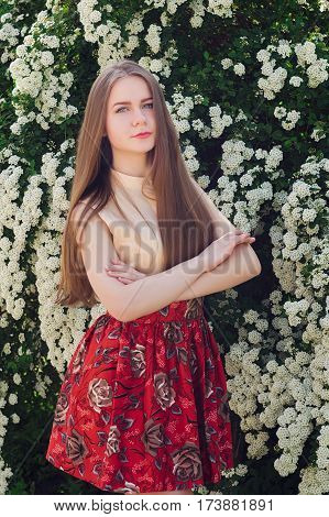 Beautiful Model Range Bush Of White Flowers