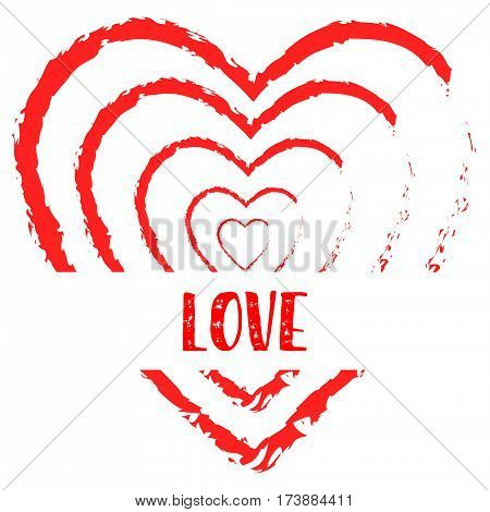 love text blood heart design grunge background,vector Illustration EPS10