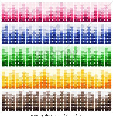 Sound waves vector set. Audio equalizer. Sound & audio waves isolated on white background.