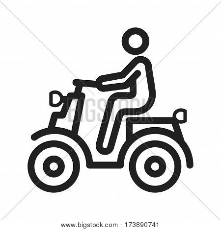 Scooter, man, vespa icon vector image. Can also be used for city lifestyle. Suitable for use on web apps, mobile apps and print media.