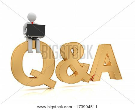Person Is Sitting On Q&a Etters And Uses A Laptop