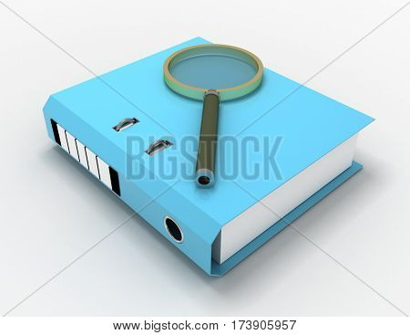 3D Folder With Documents Inside Isolated On White Background