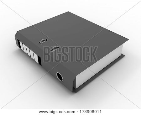 3D Folder With Documents Inside Isolated On White Background