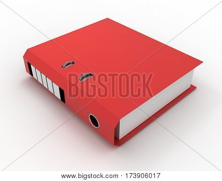 3D Folder With Documents Inside Isolated On White Background