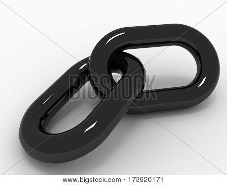 Chain Link Concept .3D Illustration On White Background
