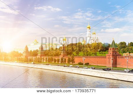 Panoramic view of the Kremlin in Moscow