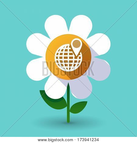 Long Shadow Daisy With A World Globe