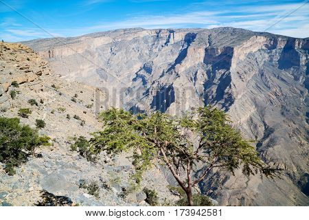 In Oman     Gorge  Deep Cloudy  Sky