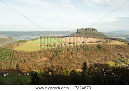 View from Koenigstein Fortress on the surrounding Saxon Switzerland