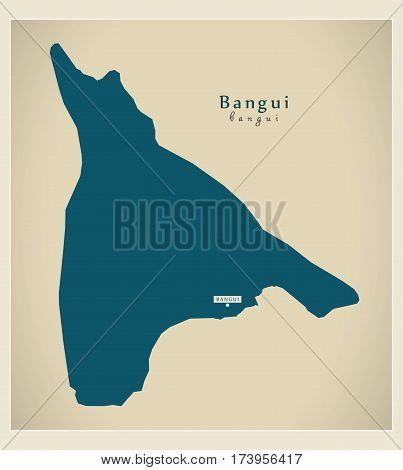 Modern Map - Bangui CF illustration silhouette