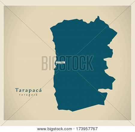 Modern Map - Tarapaca CL illustration silhouette