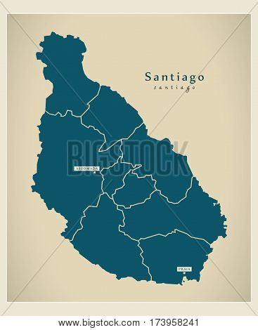 Modern Map - Santiago With Municipalities Cv
