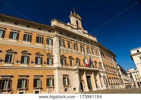 Editorial Palazzo Montecitorio In Piazza Di Monte Citorio, Rome, Italy