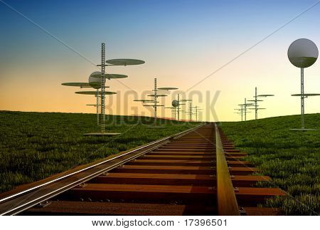 Ferroviária na grama verde